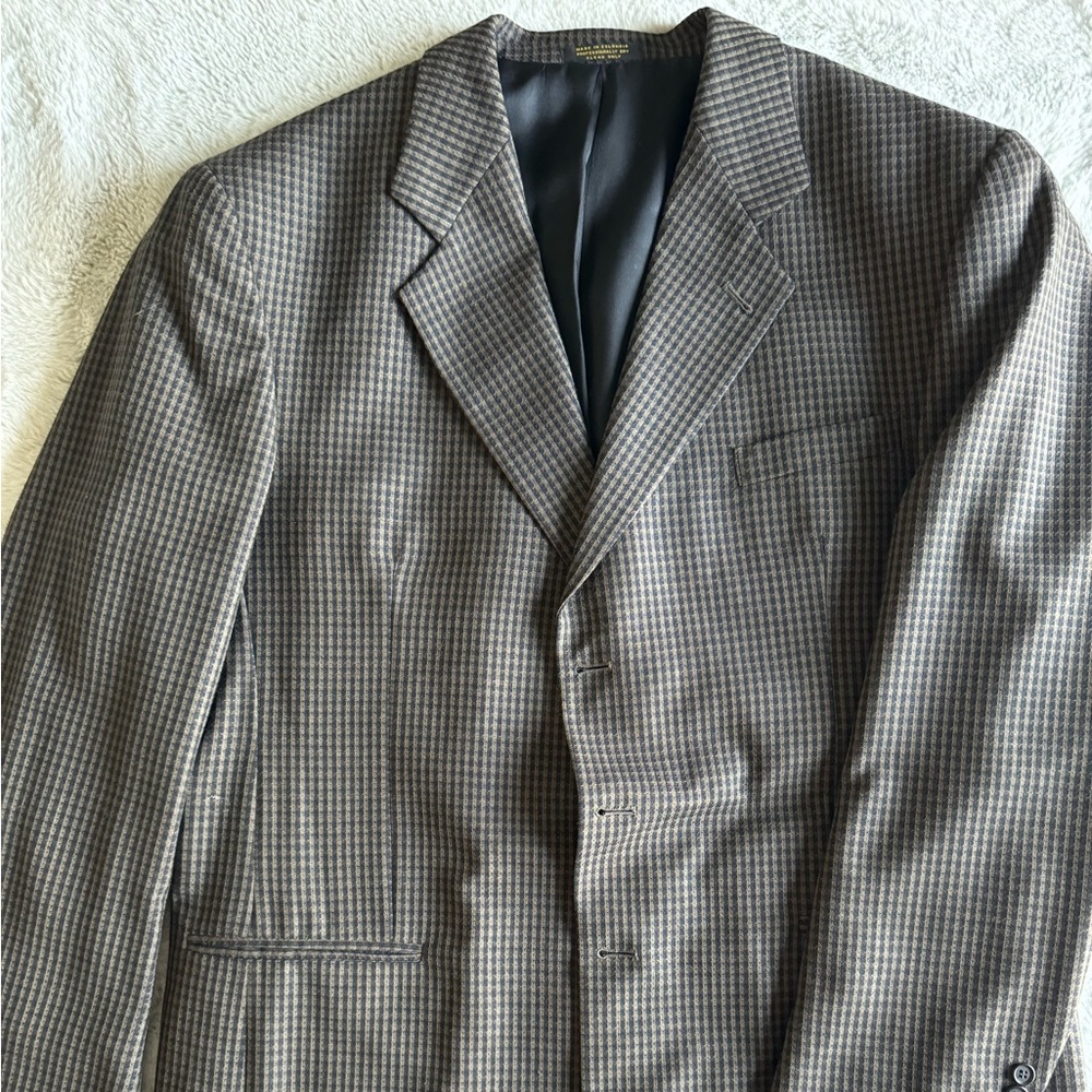 Bachrach Sport Coat 48 Long.  Brown Plaid.